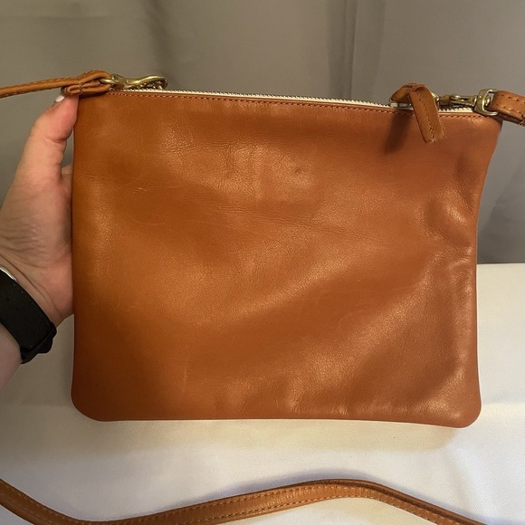 CLARE  V. Double Sac Bretelle Tan Neptune Brown Shoulder Bag Clutch Purse NEW - Picture 4 of 16